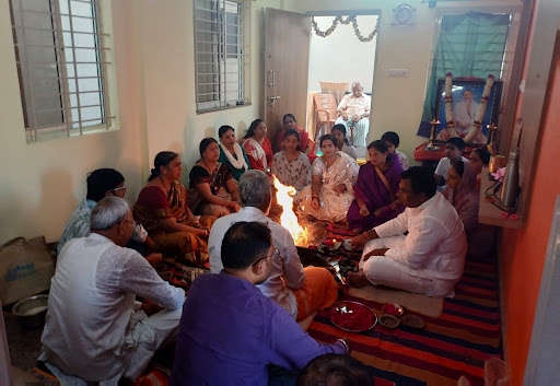 Path and Havan at Hanumagiri Nagar, Chikkalsandra, Bengaluru. 