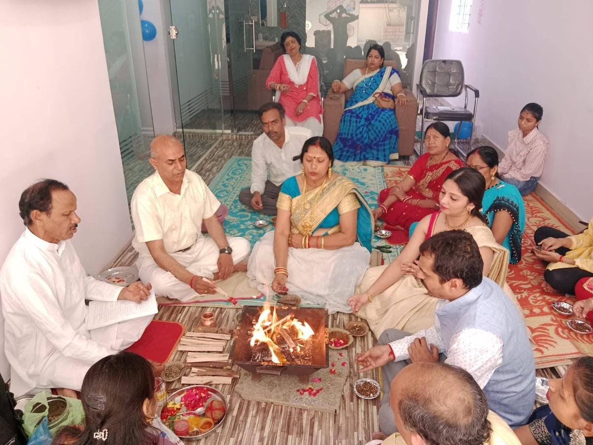 Path and Havan at Electronic City, Bengaluru. 