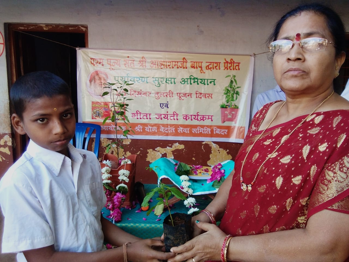 Tulsi pujan at Parimala Primary School, Bidar.