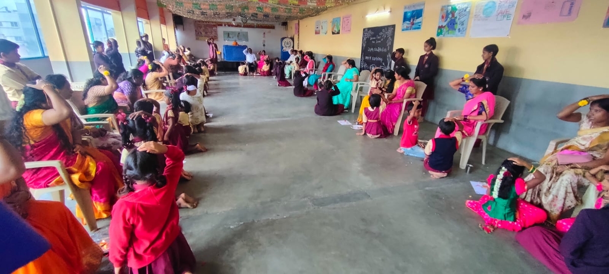 Guru Vandana Program organized by Ashram at Baldwin Public School, Hongasandra.