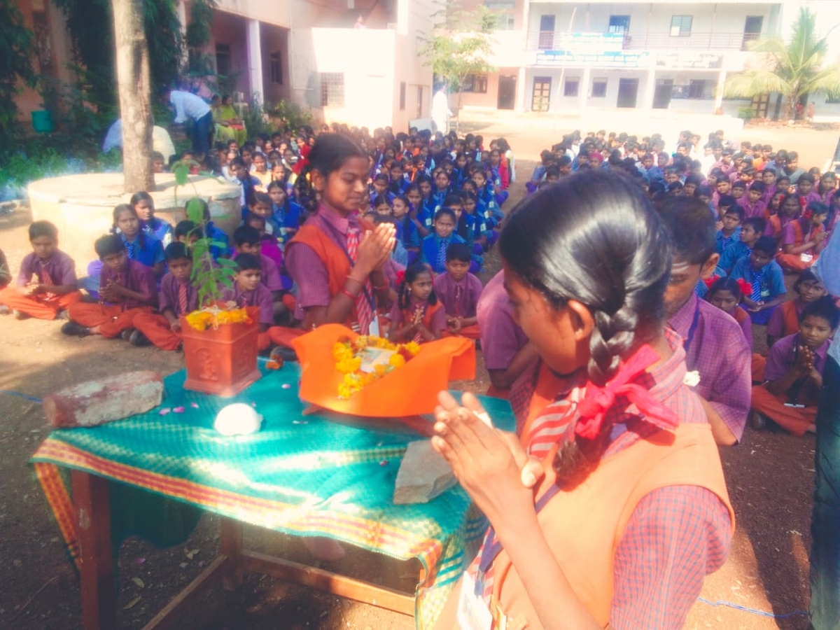 Tulsi Pujan at Pannalal Hiralal Primary High School at Bidar.