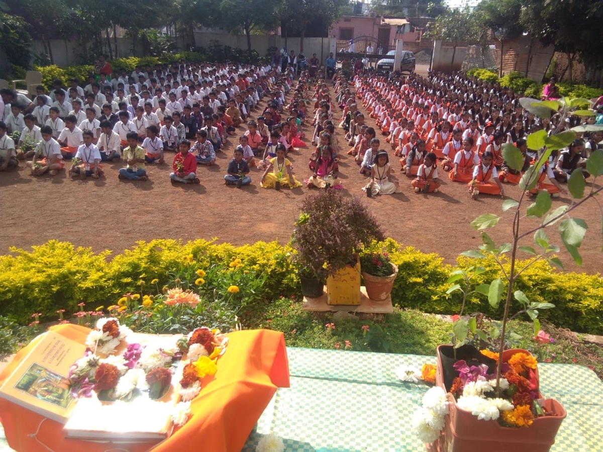 Tulsi Pujan at Shri Madiwaleshwar High School, Mangalpet, Bidar.