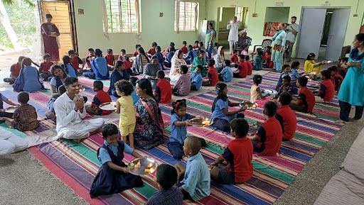 Image for Ashram Bengaluru organized an event to tie a thread of faith- 2024 at Vidyapeeth Gurukul, Kengeri.