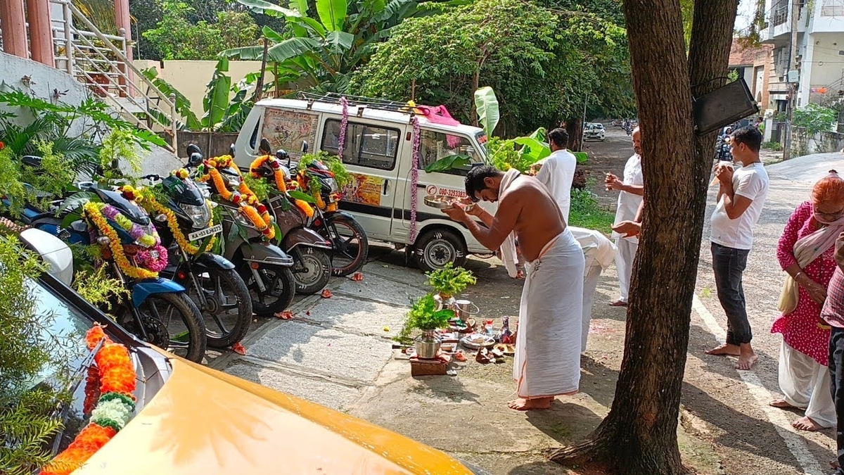 Ayudha Puja at Bengaluru Ashram.