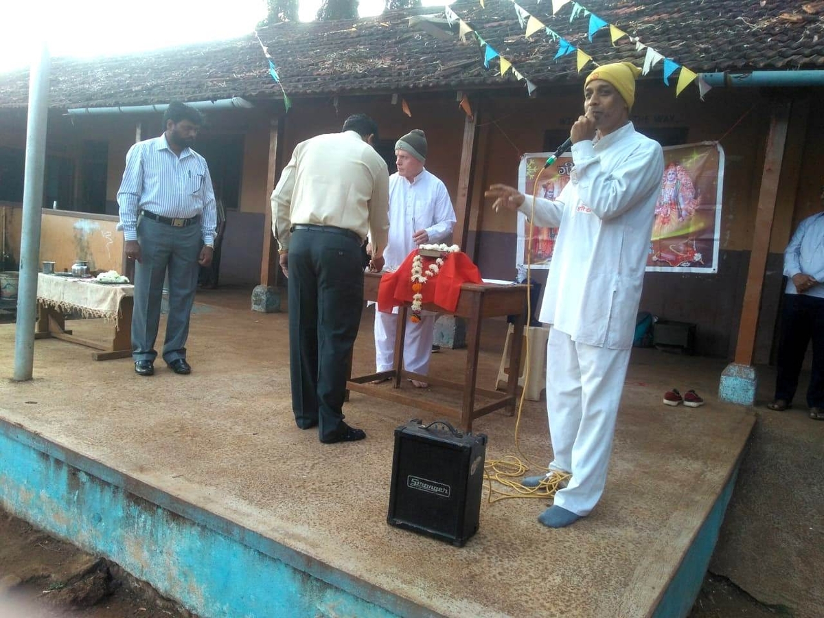 Geeta Pujan conducted at Adarsh College Vadgav, Belgavi.