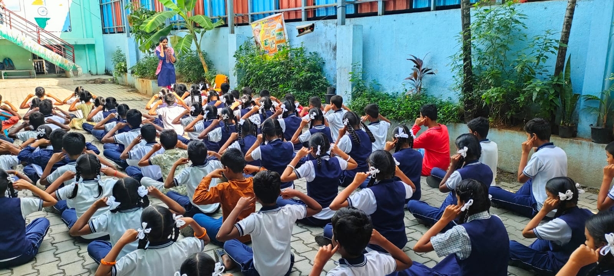 Balsanskar Classes at Jnana Bharthi High School, GB Palya.